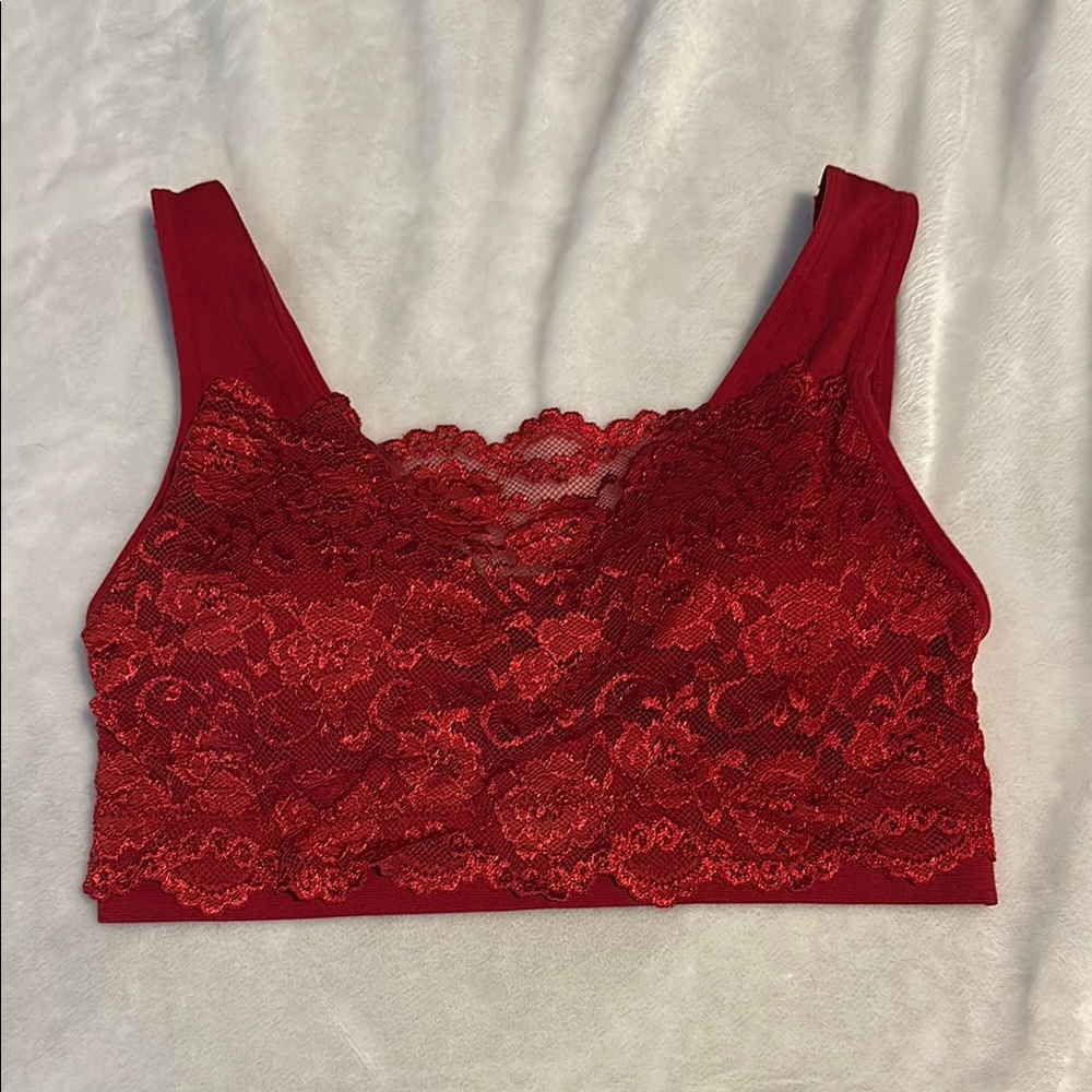 Elegant Red Lace Bralette